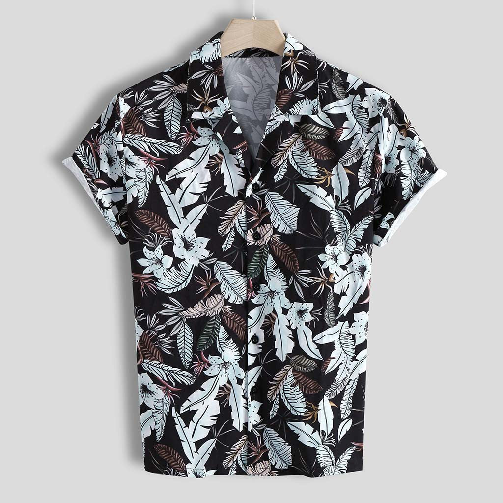 Small leaf short sleeve shirt