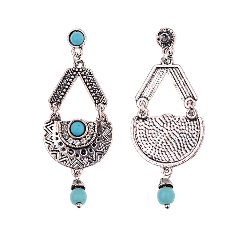 Alloy gemstone earrings