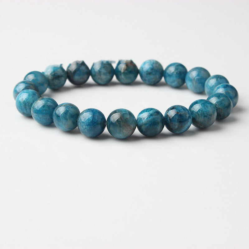 Natural Blue Apatite Bracelets Are Suitable For Men And Women To Wear Elastic Beaded Jewelry