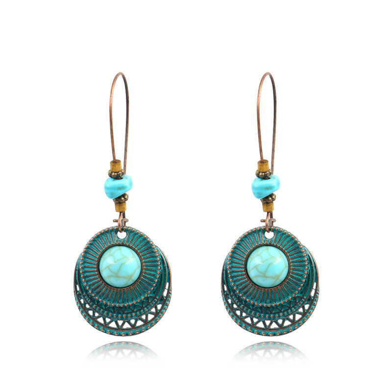 Fashion Round Alloy Earrings Female Creative