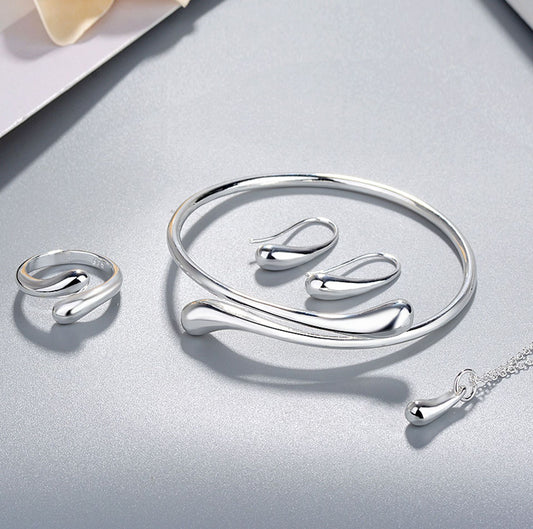 Exquisite drip bracelet, necklace, earrings, ring set
