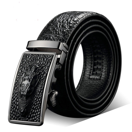 Men's Genuine Leather Belt Automatic Buckle