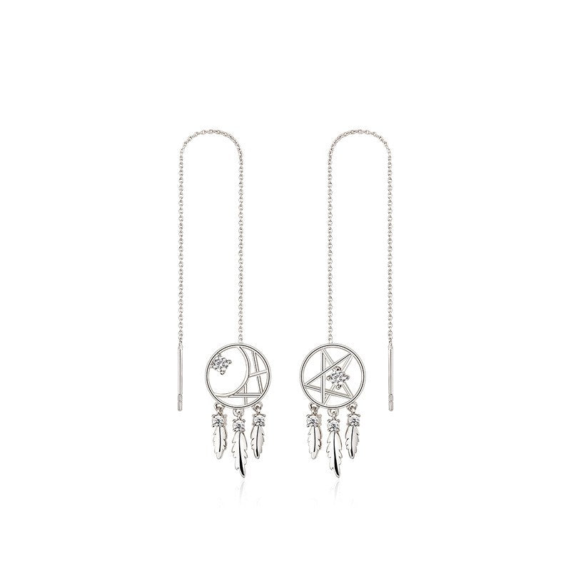 925 Silver dream catcher tassel earring earrings