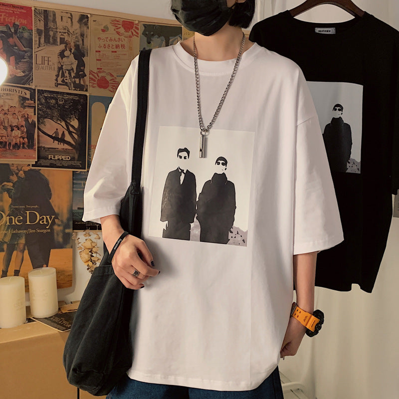 Korean Style Round Neck Short Sleeve Loose