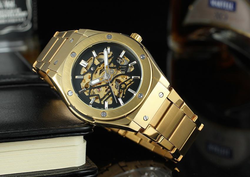 Men's Fashion Casual Skeleton Mechanical Movement Fully Automatic Watch