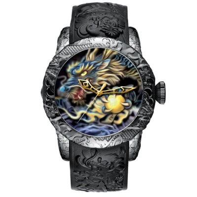 Dragon pattern mechanical watch
