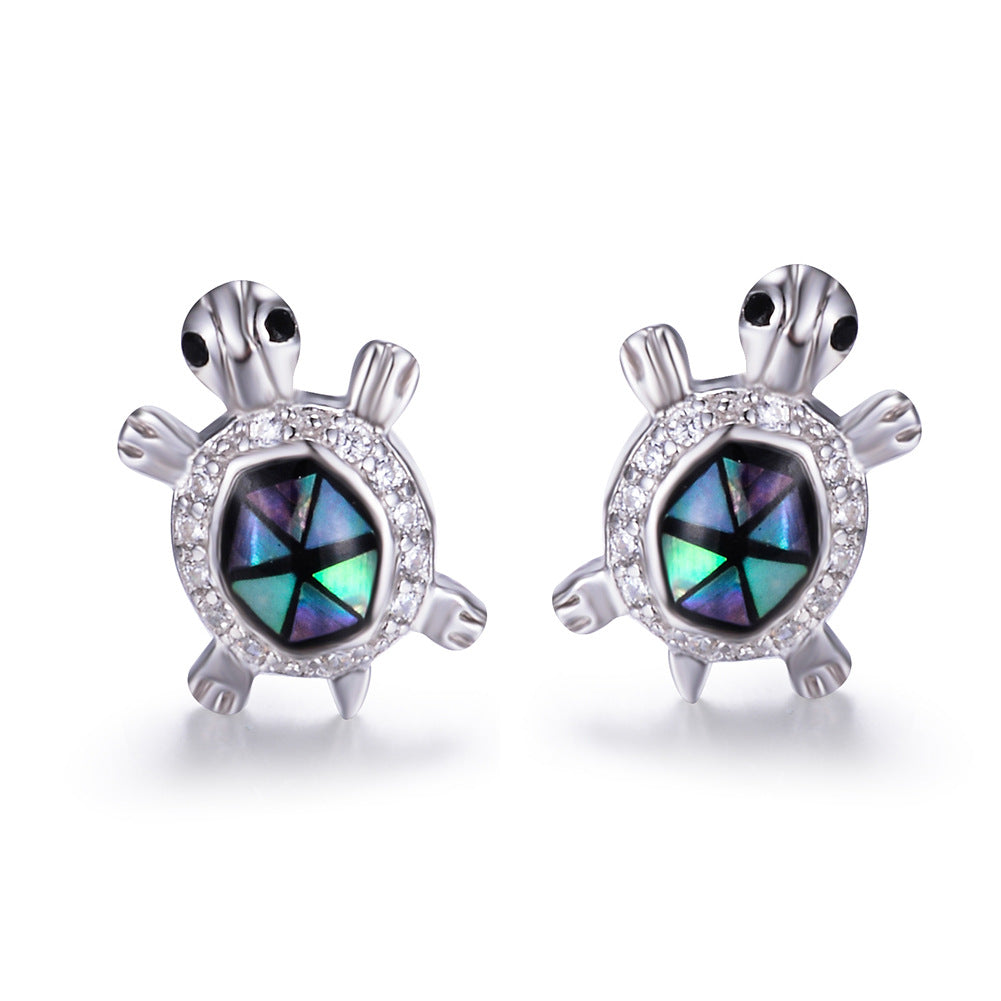 Colorful square turtle earrings