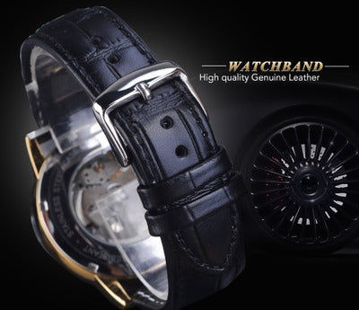 Men's fashion casual hollow mechanical watch