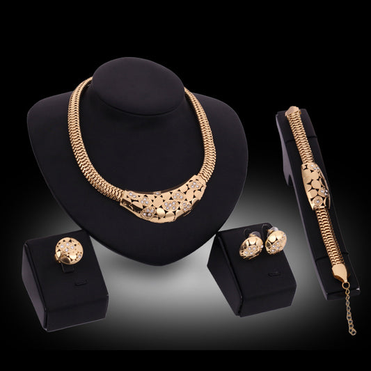 Necklace Earrings BraceletRings And Alloy Four-piece Set