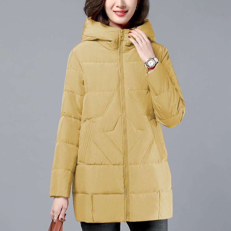 Women's New Mid-length Hooded Plus Size Coat