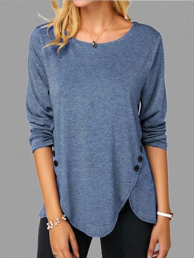 Long sleeve T-shirt with irregular hem