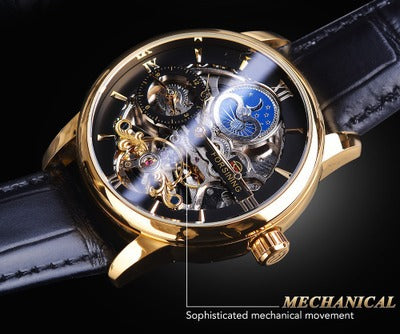 Men's fashion casual hollow mechanical watch