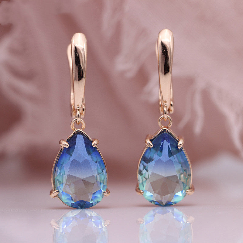 Water drop tourmaline earrings women