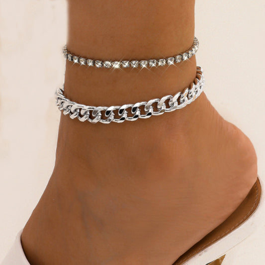 Personalized Exaggerated Claw Chain Drill Anklet Set