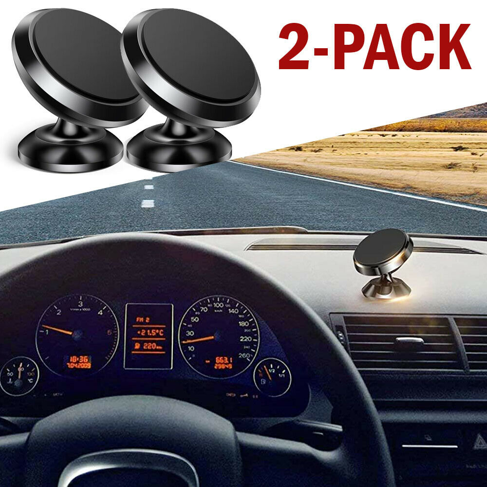 2 Pack Magnetic Car Mount Car Phone Holder Stand Dashboard For iPhone Android Samsung