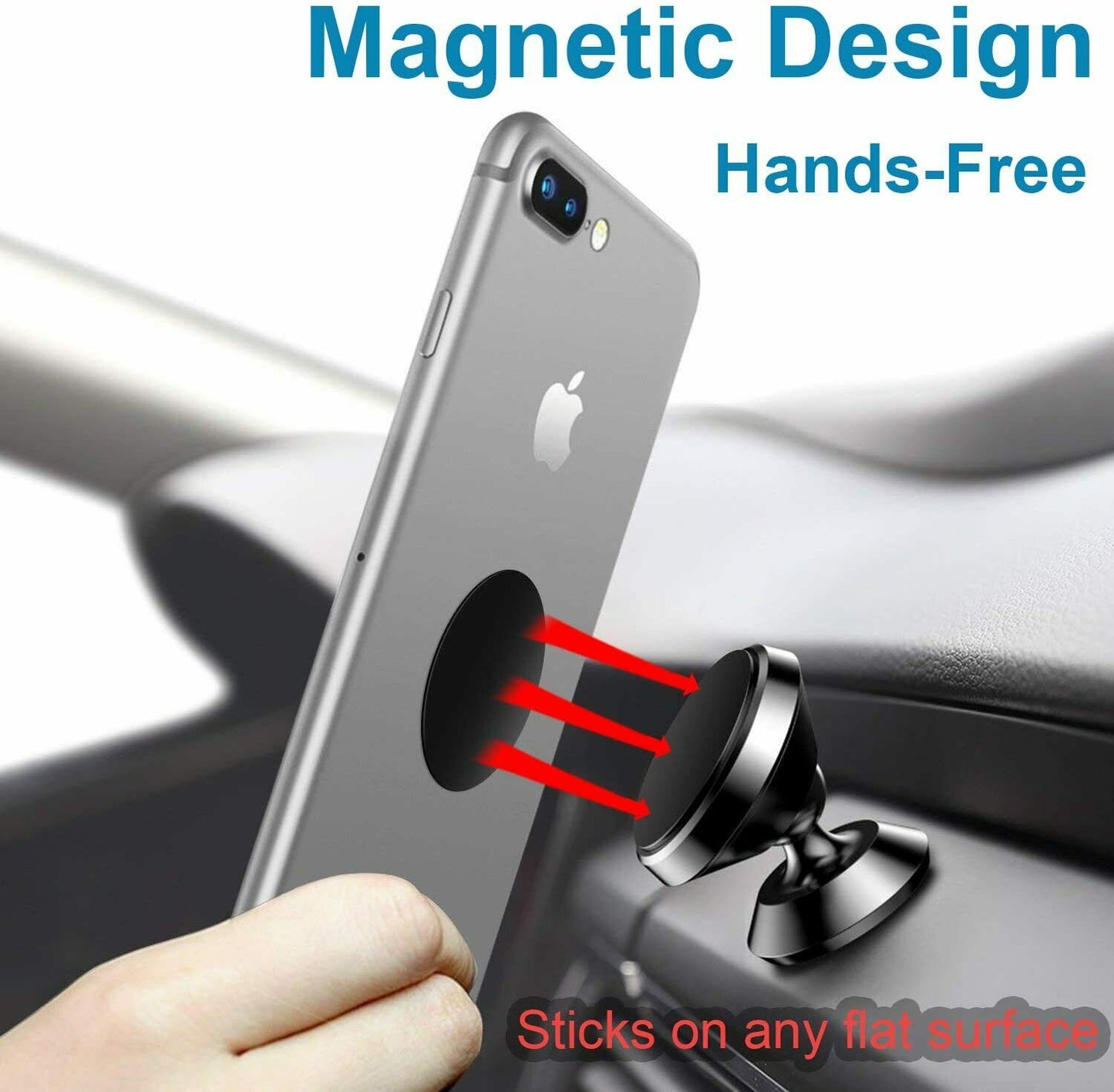 2 Pack Magnetic Car Mount Car Phone Holder Stand Dashboard For iPhone Android Samsung