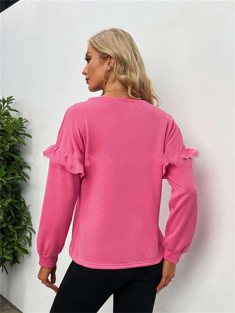 Solid Color Long-Sleeved Round Neck Loose Sweater