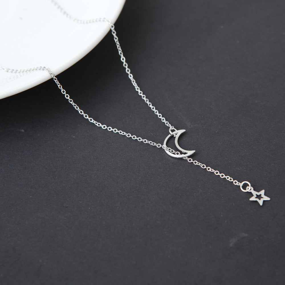 Moon Star Necklace Clavicle Chain Short Necklace