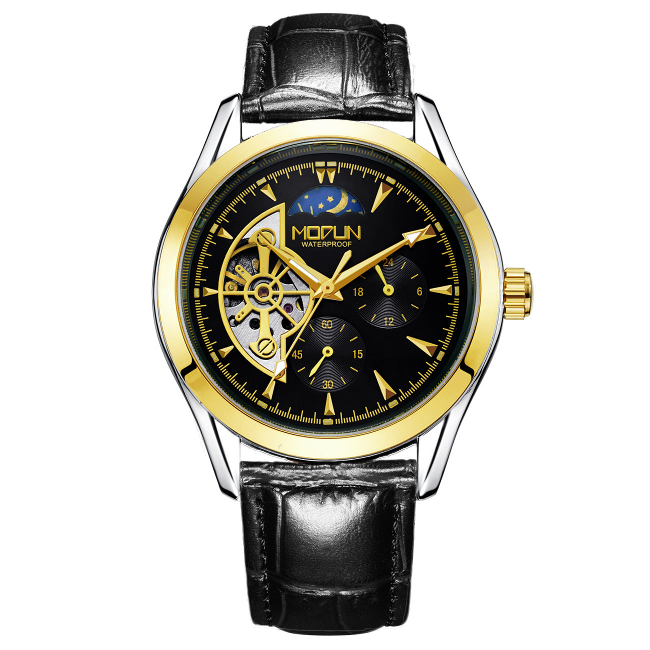 Six-pin three-eye automatic mechanical watch