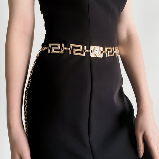 New Men's And Women's Advanced Sense Of Metal Tiger Waist Chain Gold Silver Waist Body Chain Decoration Dress Suit Evening Dress Chain Accessories