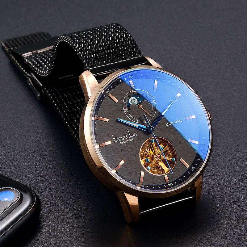 Hollow men's mechanical watch