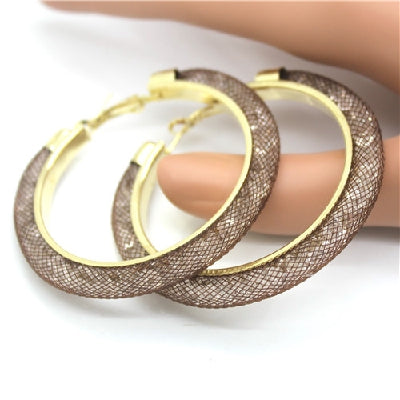 Gold-plated Earrings, Crystal Mesh Chain, Female Earring Jewelry