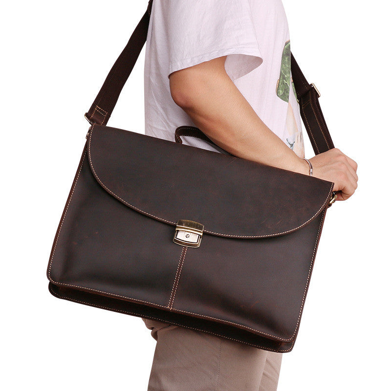 New Casual Retro Leather Cross Section Men's Bag