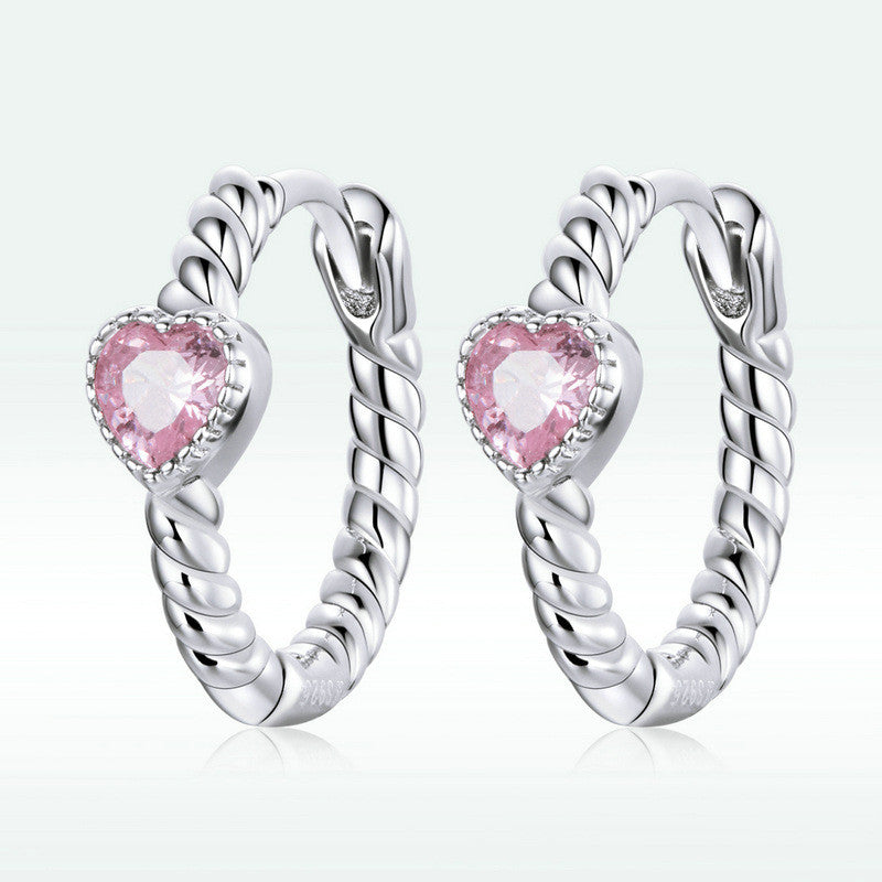 Pure Love Ear Buckle S925 Platinum-plated Earrings