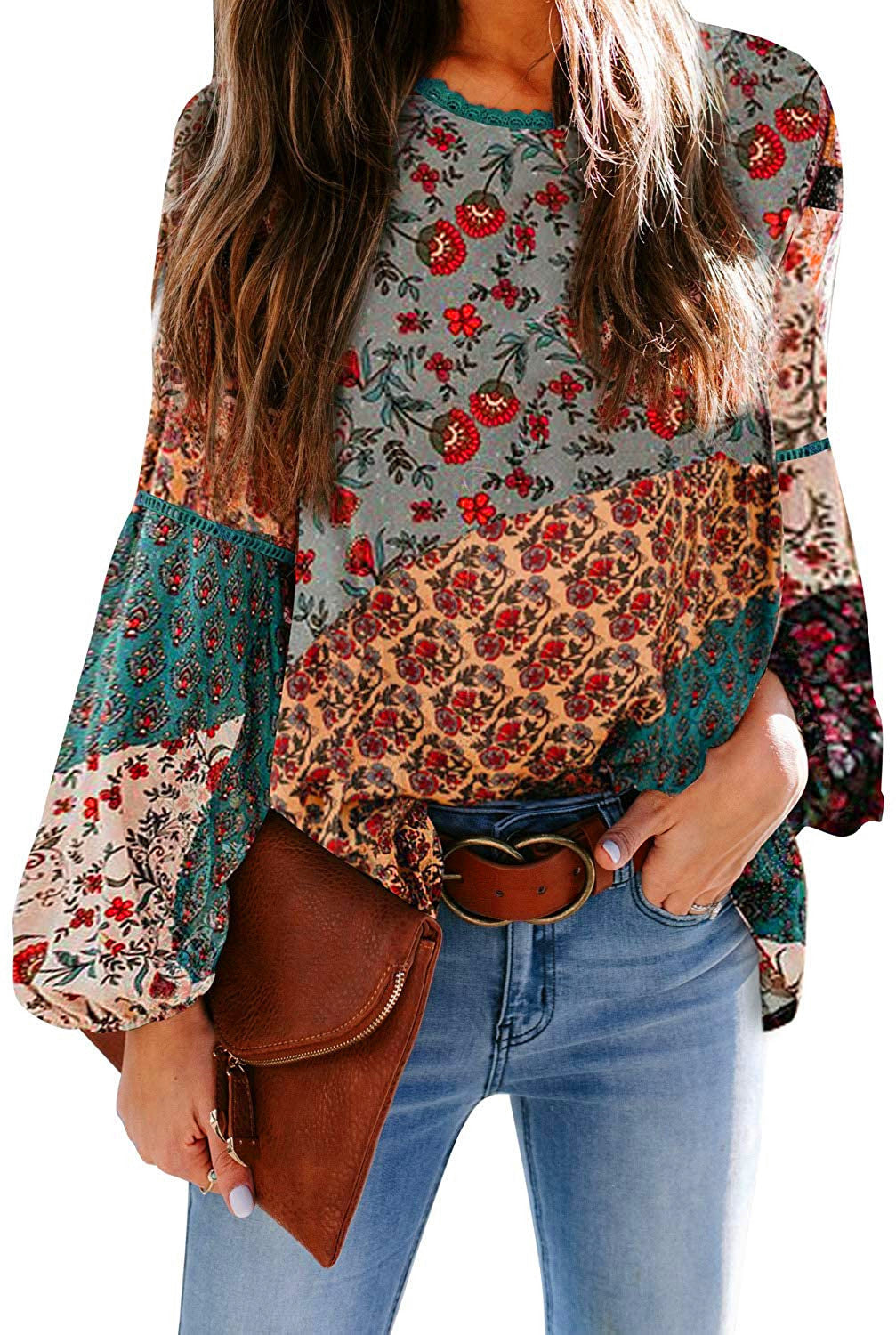 Printed puff sleeve shirt