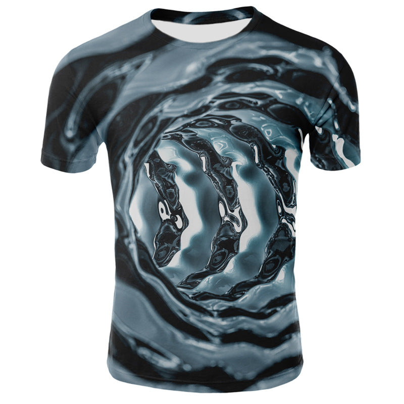 3d digital printed short sleeve men's T-shirt