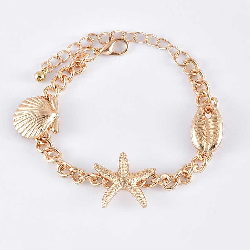 Starfish shell pearl combination bracelet