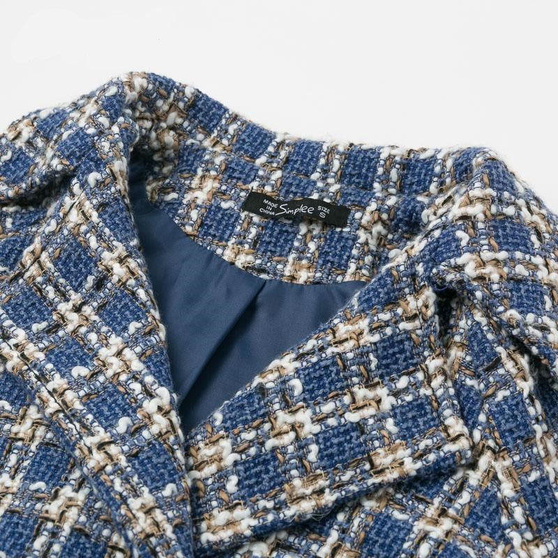 Tweed casual coat plaid