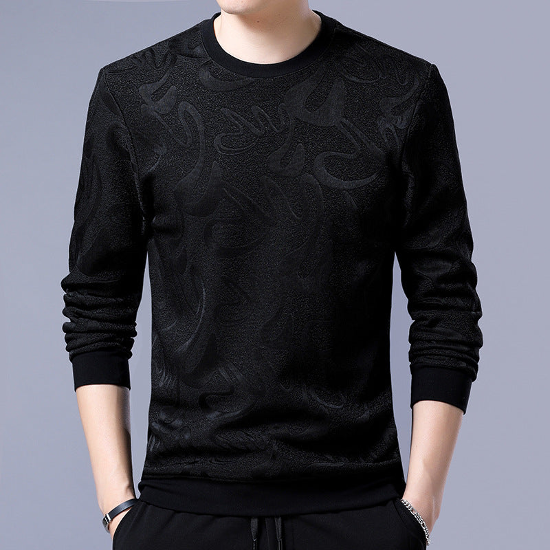 Men's plus fleece sweater Men's warm t-shirt