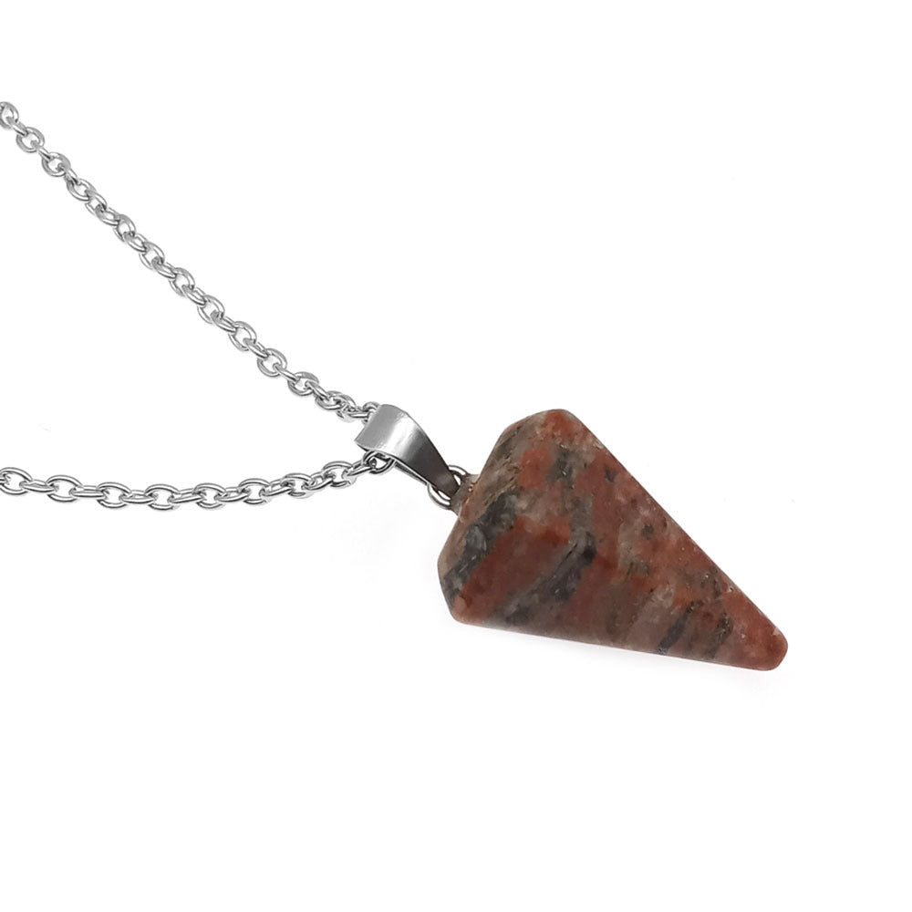 Natural Hexagon Prism Crystal Pendant Necklace
