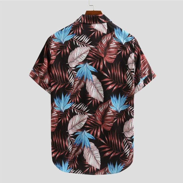 Printed button casual short sleeve