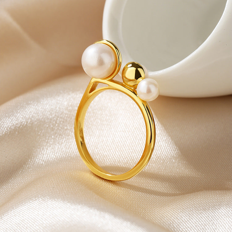 Women's Fashion Natural Freshwater Pearl Ring