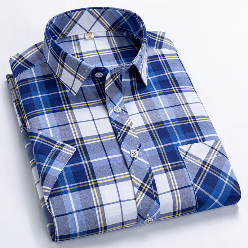 Lapel casual men's short sleeve shirt