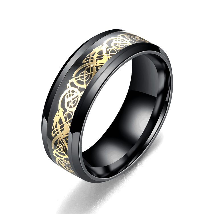 Dragon Pattern Rings Men Stainless Steel Ring