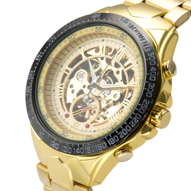 Manufacturers wholesale gutuo man watch automatic hollow-out full gold mechanical watch