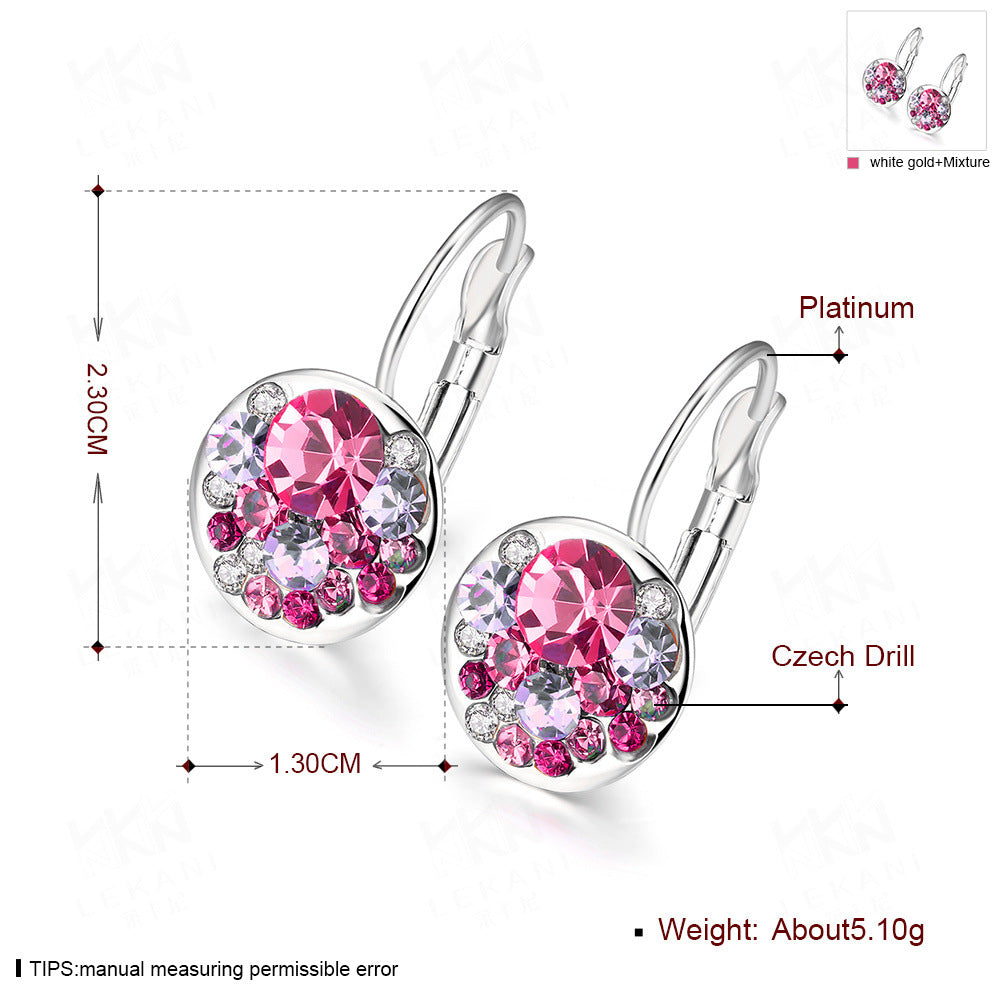 Multicolor glitter diamond earrings