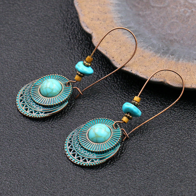 Fashion Round Alloy Earrings Female Creative