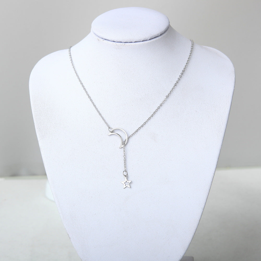 Moon Star Necklace Clavicle Chain Short Necklace