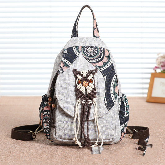 Chinese style woven decorative Backpack