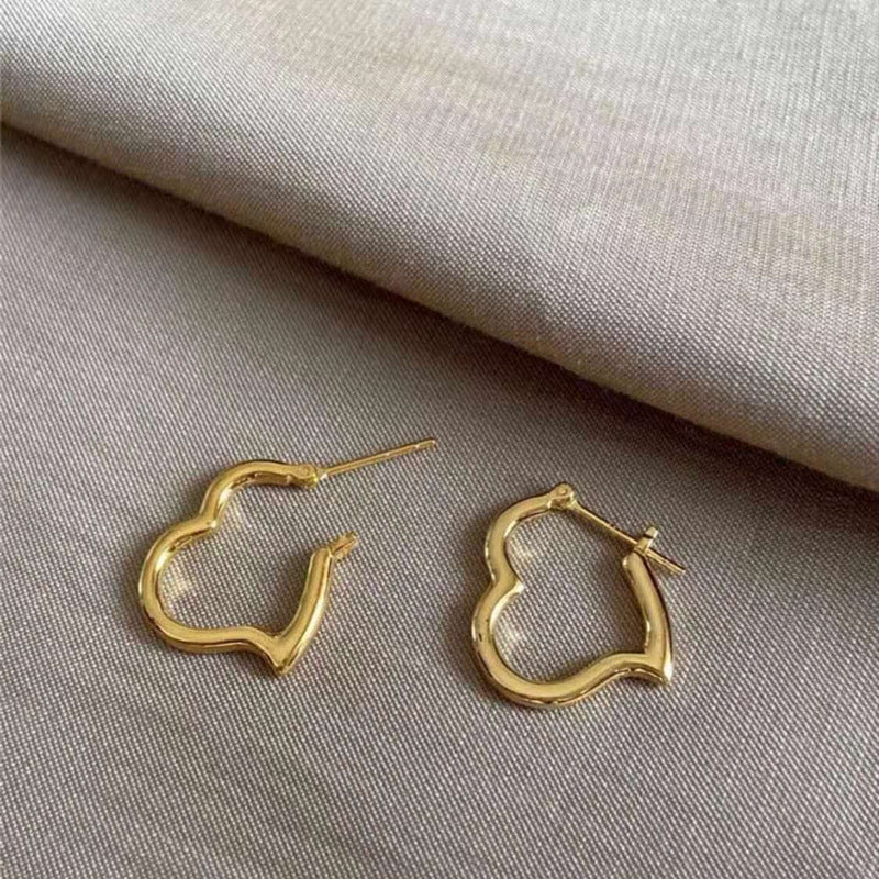 Au750 Yellow Gold Ins Light Luxury Earrings For Women