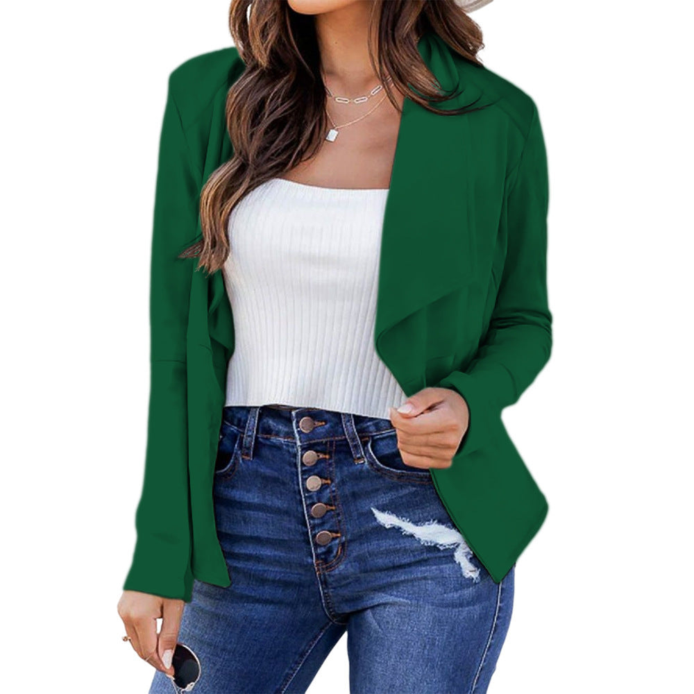 New Solid Color Casual Business Lapel Short Women's Suit Jacket