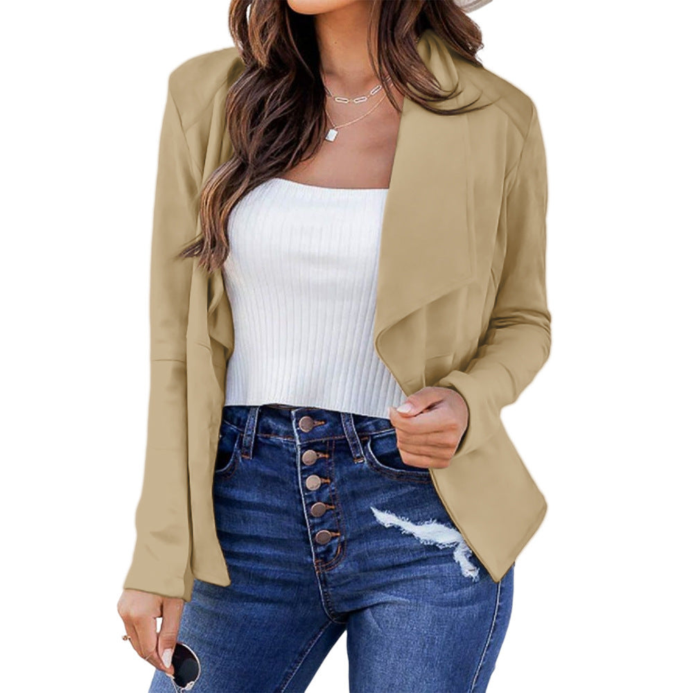 New Solid Color Casual Business Lapel Short Women's Suit Jacket