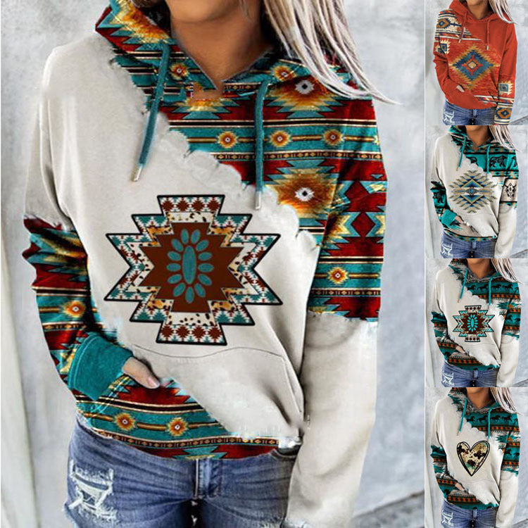 Fashion Women's Ethnic Style Printed Sweater