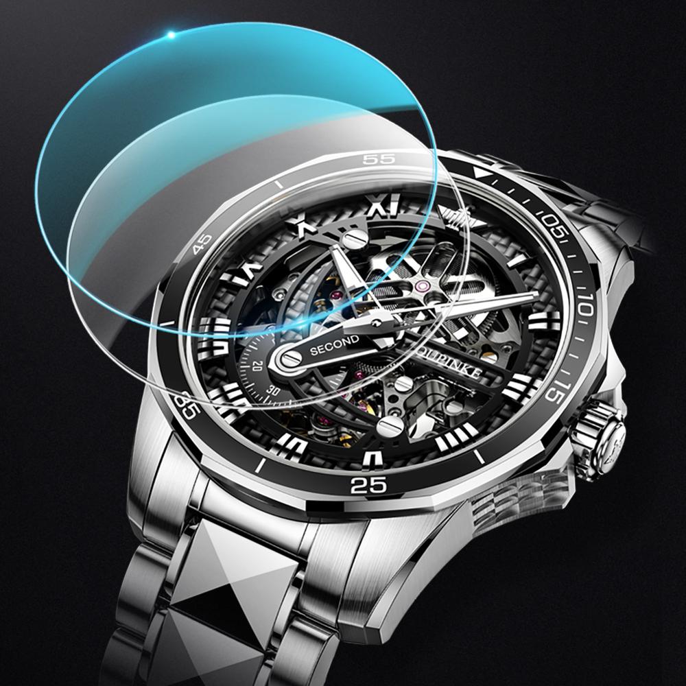 Fashion Leader Brand OUPINKE Luxury Men's Mechanical Wristwatch Automatic Watch Men Skeleton tungsten steel Sapphire Waterproof