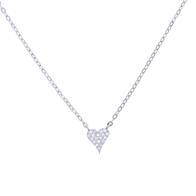 100% 925 sterling silver micro pave cz heart necklace shiny cubic zirconia valentines gift for lover elegance Romantic jewelry