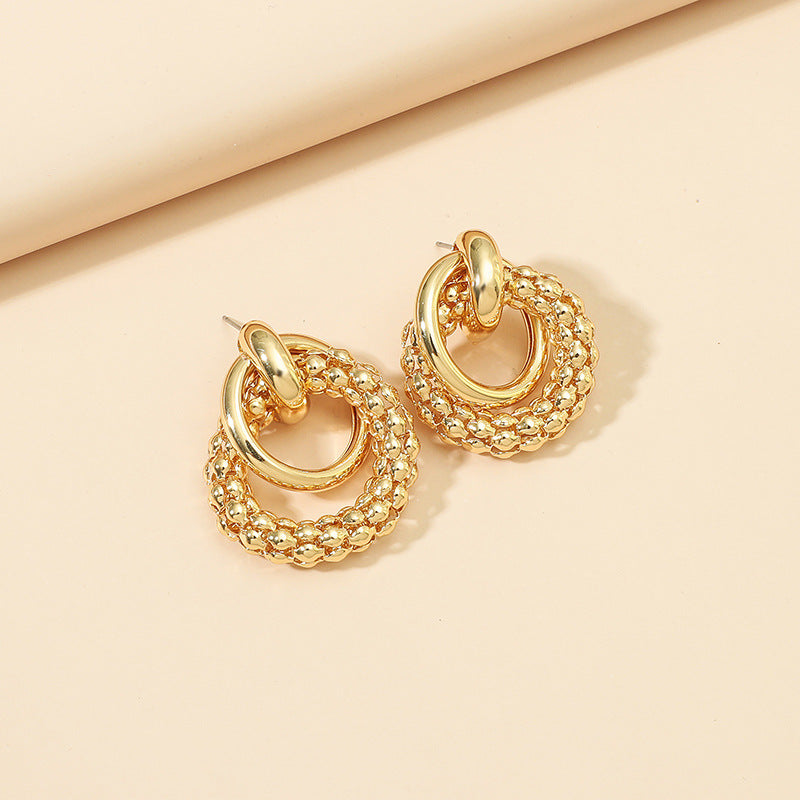 European And American Summer Fashion Simple Alloy Hollow Geometric Earrings Women